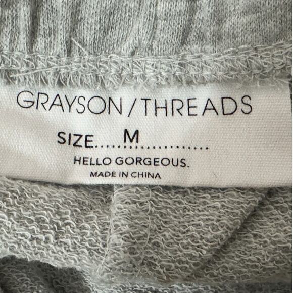 Grayson Threads Pants Womens Medium Gray Wide Leg America Graphic Check Sweats - Picture 7 of 9